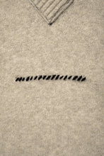 Load image into Gallery viewer, ISABEL BENENATO Yak V-neck Over Sweater with Contrast &amp; Crotch Stitching (NATURAL)