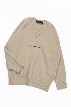 Load image into Gallery viewer, ISABEL BENENATO Yak V-neck Over Sweater with Contrast &amp; Crotch Stitching (NATURAL)