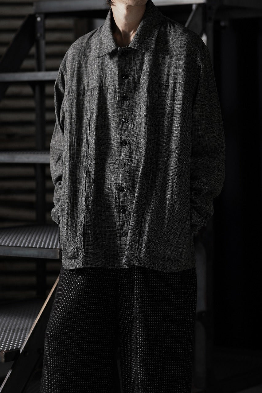 A TENTATIVE ATELIER Abel G. MULTI-STITCHES WORKER SHIRT (BLACK)