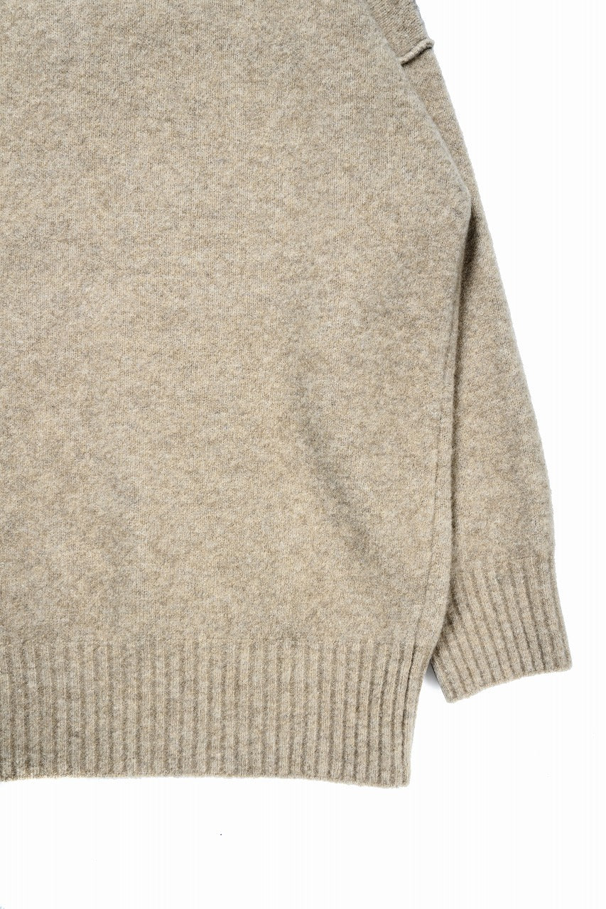 Load image into Gallery viewer, ISABEL BENENATO Yak V-neck Over Sweater with Contrast &amp; Crotch Stitching (NATURAL)