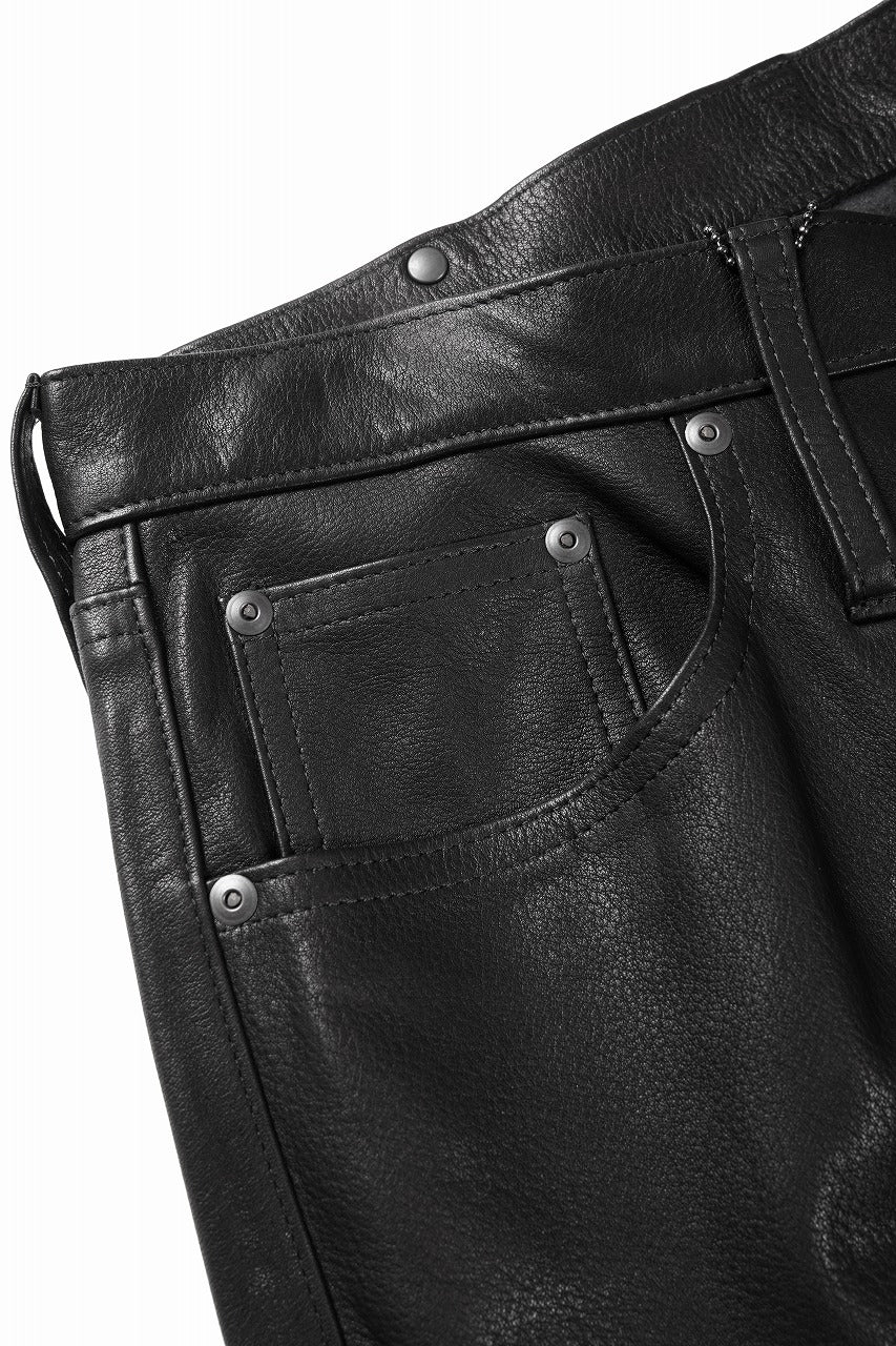 画像をギャラリービューアに読み込む, ISAMU KATAYAMA BACKLASH JAPAN STEER SOFT SHRINK AUTHENTIC STRAIGHT PANTS (BLACK)