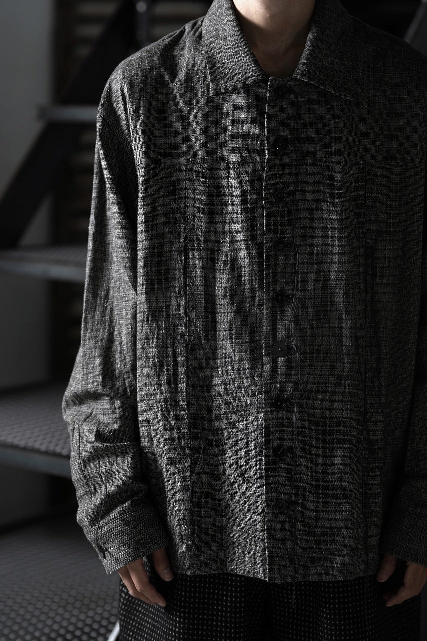 Load image into Gallery viewer, A TENTATIVE ATELIER Abel G. MULTI-STITCHES WORKER SHIRT (BLACK)