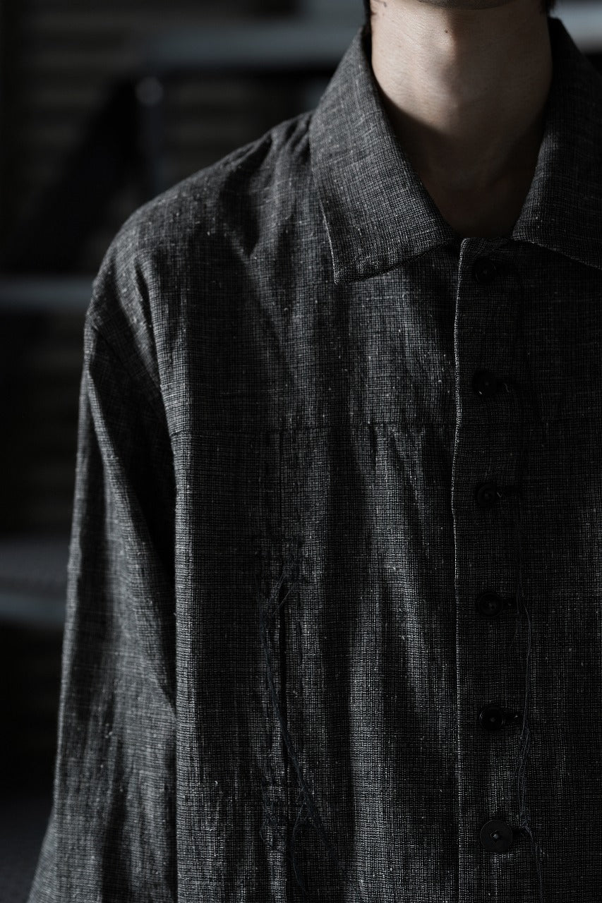 Load image into Gallery viewer, A TENTATIVE ATELIER Abel G. MULTI-STITCHES WORKER SHIRT (BLACK)