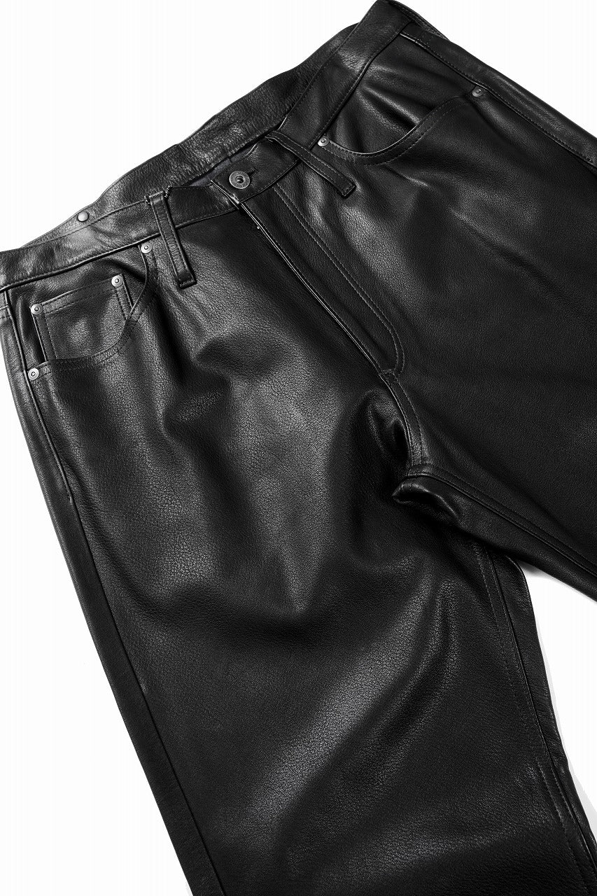 画像をギャラリービューアに読み込む, ISAMU KATAYAMA BACKLASH JAPAN STEER SOFT SHRINK AUTHENTIC STRAIGHT PANTS (BLACK)