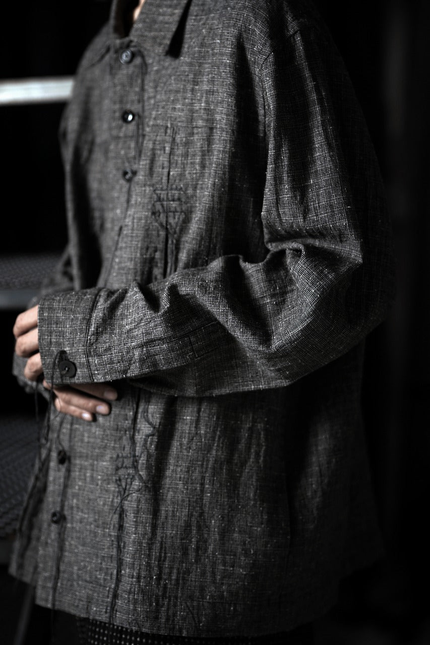 Load image into Gallery viewer, A TENTATIVE ATELIER Abel G. MULTI-STITCHES WORKER SHIRT (BLACK)