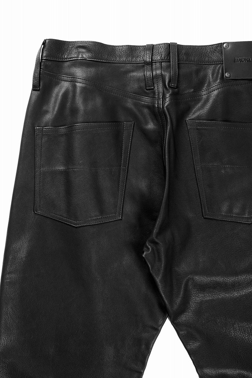 画像をギャラリービューアに読み込む, ISAMU KATAYAMA BACKLASH JAPAN STEER SOFT SHRINK AUTHENTIC STRAIGHT PANTS (BLACK)