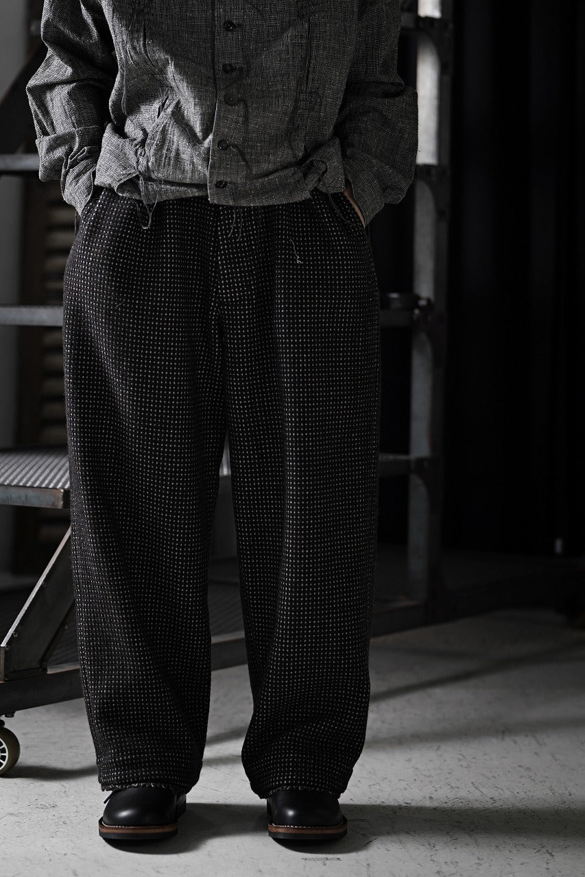 Load image into Gallery viewer, A TENTATIVE ATELIER exclusive George BUTTONED JACQUARD WORKER PANTS (DARK BROWN)