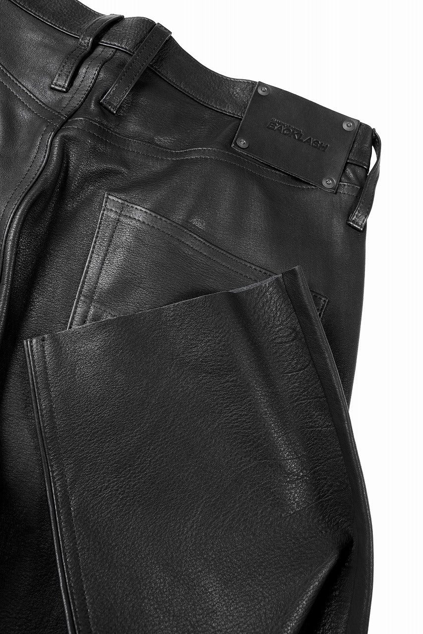 画像をギャラリービューアに読み込む, ISAMU KATAYAMA BACKLASH JAPAN STEER SOFT SHRINK AUTHENTIC STRAIGHT PANTS (BLACK)