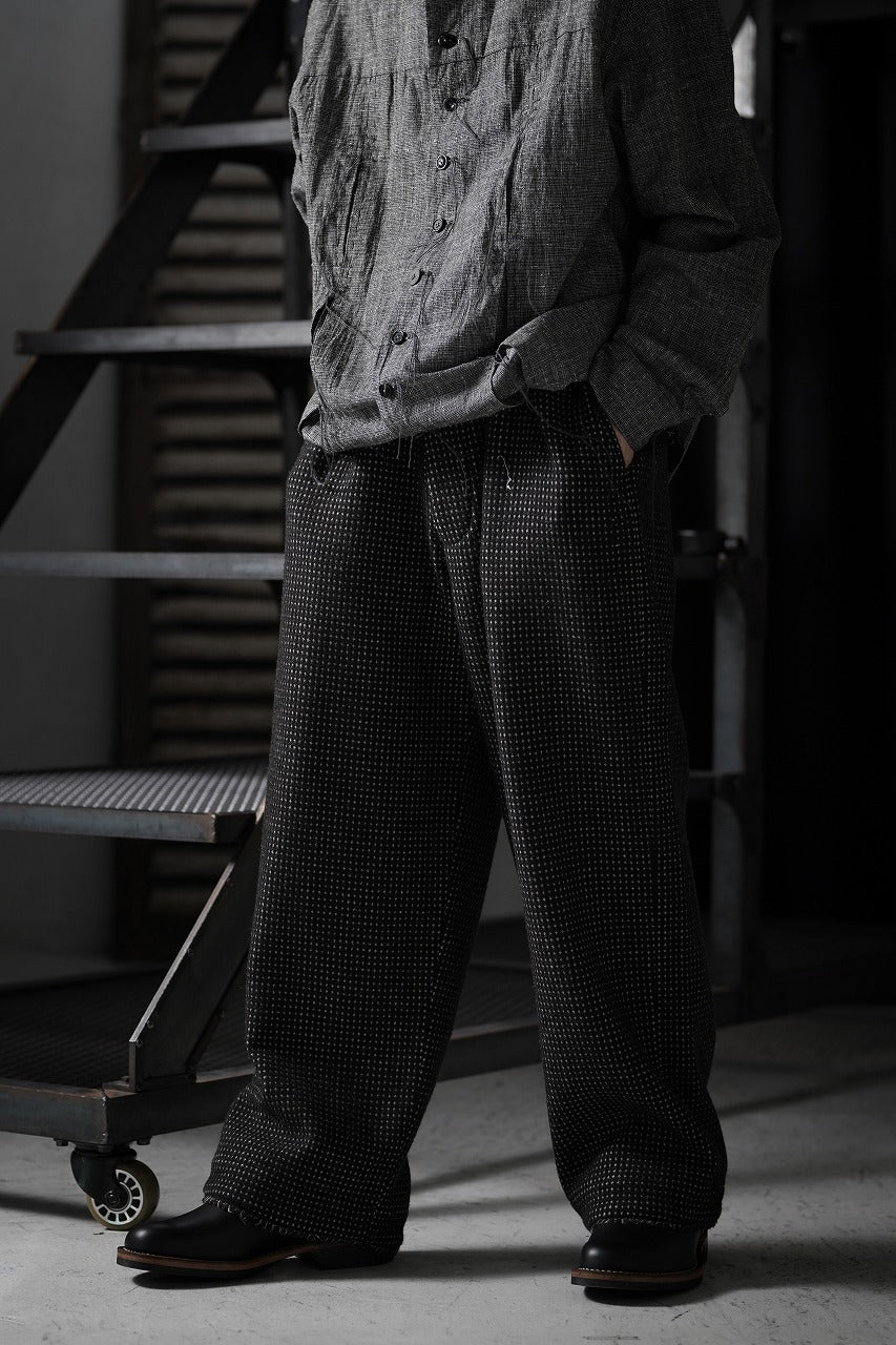 Load image into Gallery viewer, A TENTATIVE ATELIER exclusive George BUTTONED JACQUARD WORKER PANTS (DARK BROWN)