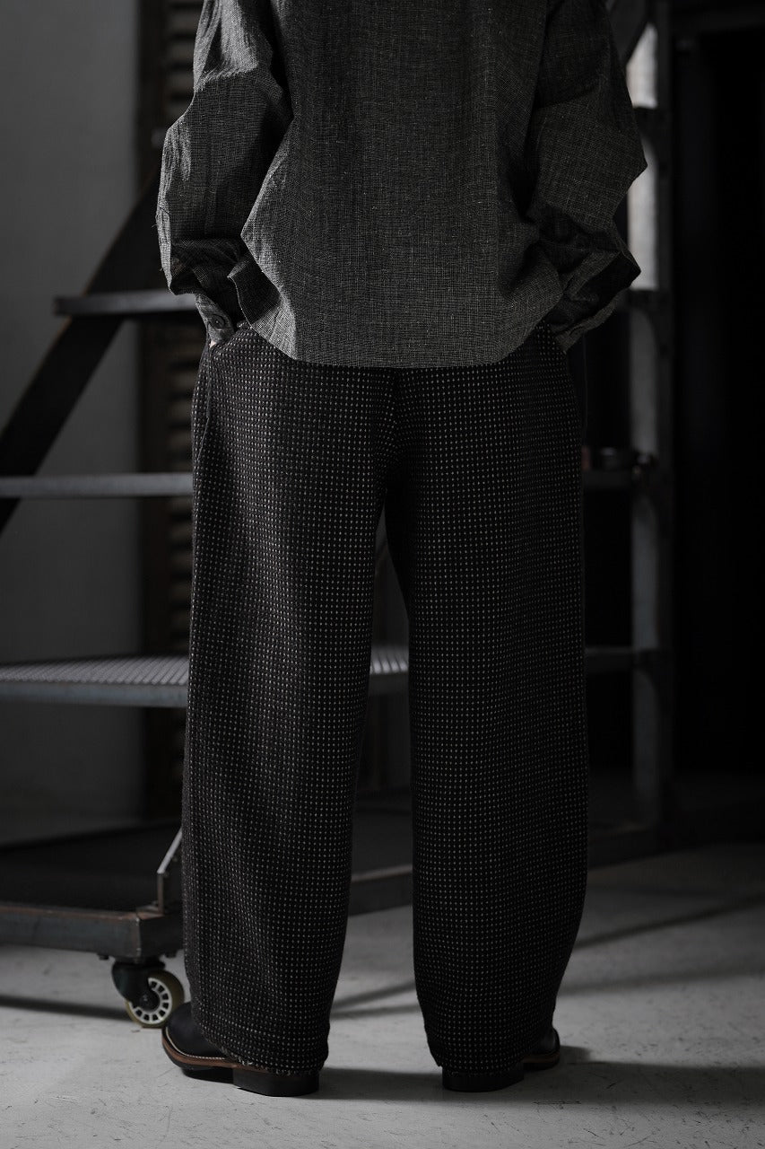 Load image into Gallery viewer, A TENTATIVE ATELIER exclusive George BUTTONED JACQUARD WORKER PANTS (DARK BROWN)