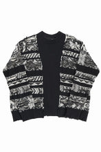 Load image into Gallery viewer, ISABEL BENENATO Reversible Crew-Neck Sweater with Virgin Wool Fancy Jacquard Work (BLACK / WHITE)