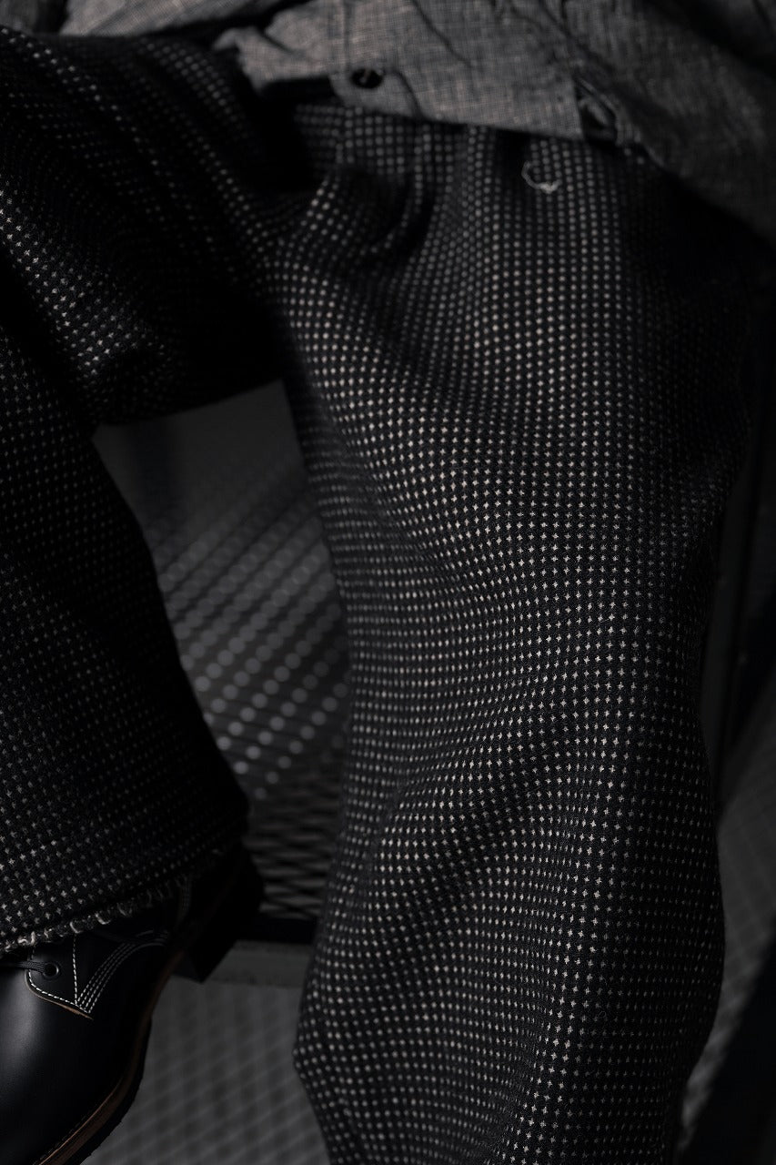 A TENTATIVE ATELIER exclusive George BUTTONED JACQUARD WORKER PANTS (DARK BROWN)