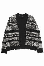 Load image into Gallery viewer, ISABEL BENENATO Reversible Crew-Neck Sweater with Virgin Wool Fancy Jacquard Work (BLACK / WHITE)