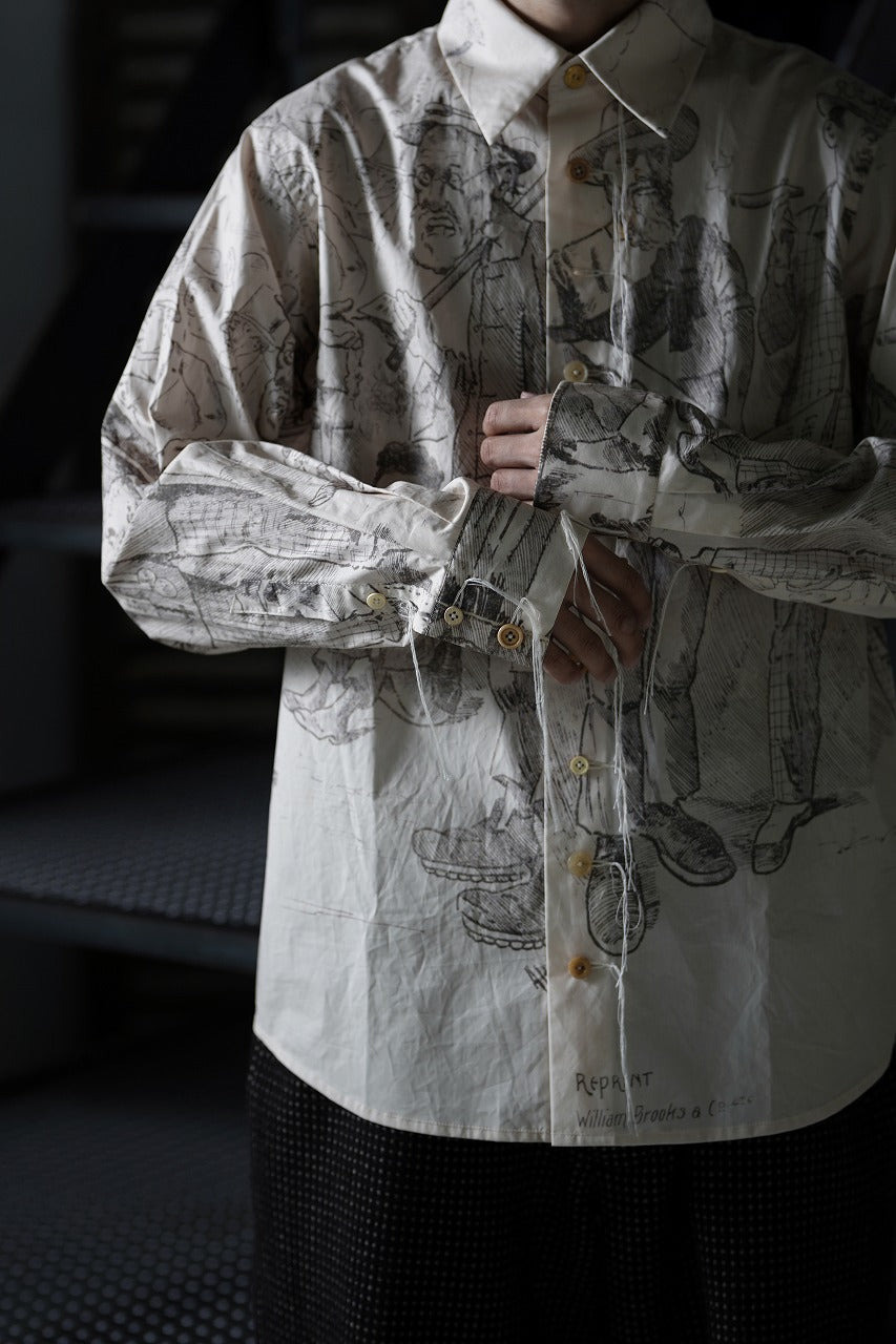 Load image into Gallery viewer, A TENTATIVE ATELIER Alvin REPLICA BIG EDGE PRINT SHIRT (NATURAL)