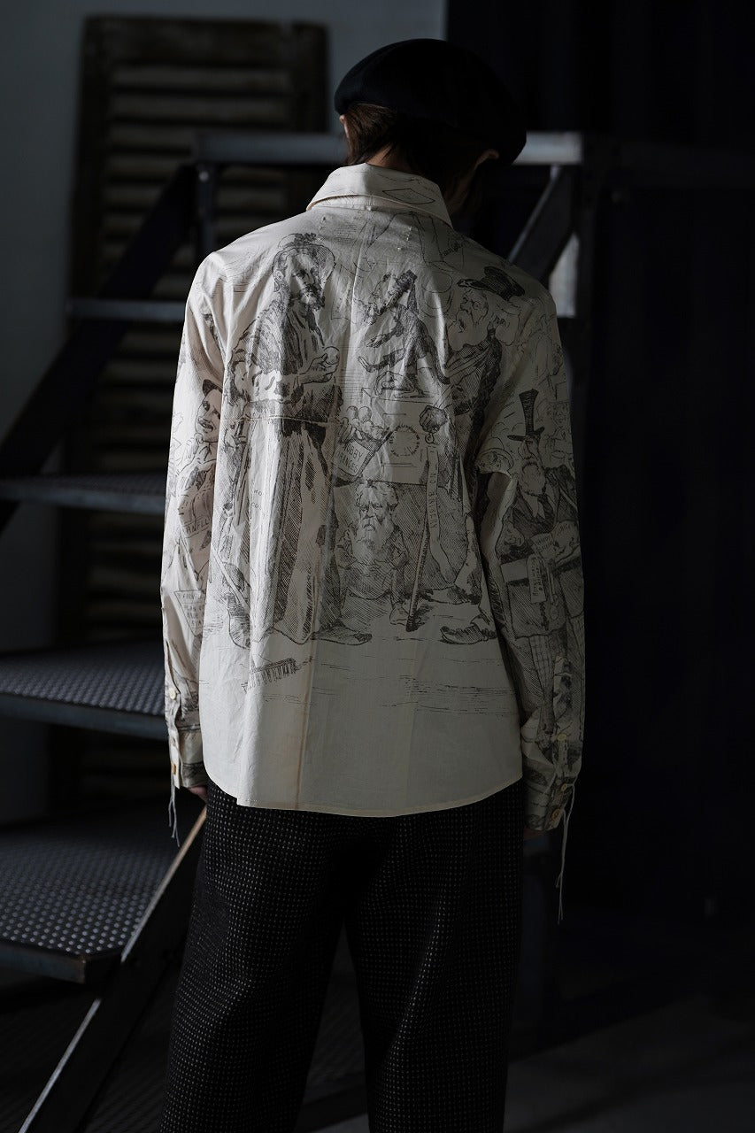 A TENTATIVE ATELIER Alvin REPLICA BIG EDGE PRINT SHIRT (NATURAL)