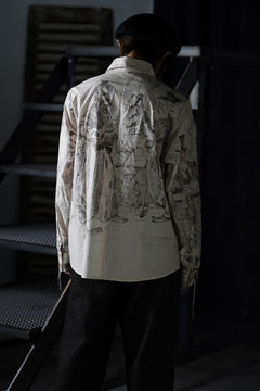 Load image into Gallery viewer, A TENTATIVE ATELIER Alvin REPLICA BIG EDGE PRINT SHIRT (NATURAL)