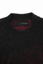 Load image into Gallery viewer, ISABEL BENENATO Gauzed Mohair Crew-Neck Sweater in Shaded Check (BLACK / RED)