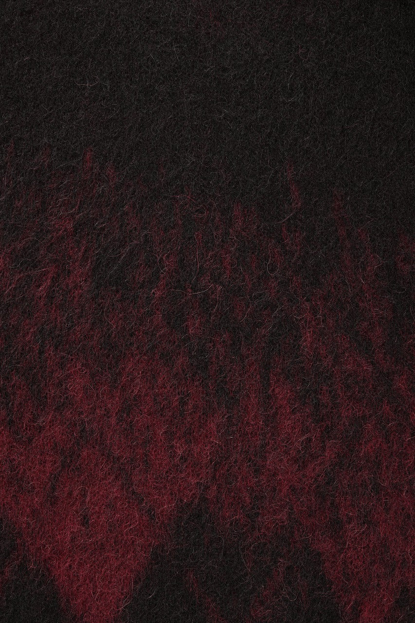 Load image into Gallery viewer, ISABEL BENENATO Gauzed Mohair Crew-Neck Sweater in Shaded Check (BLACK / RED)