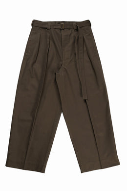 KLASICA EXTRA WIDE MILLITARY CHINO PANTS / HIGH DENSITY COMPACT YARN (WARNUT)