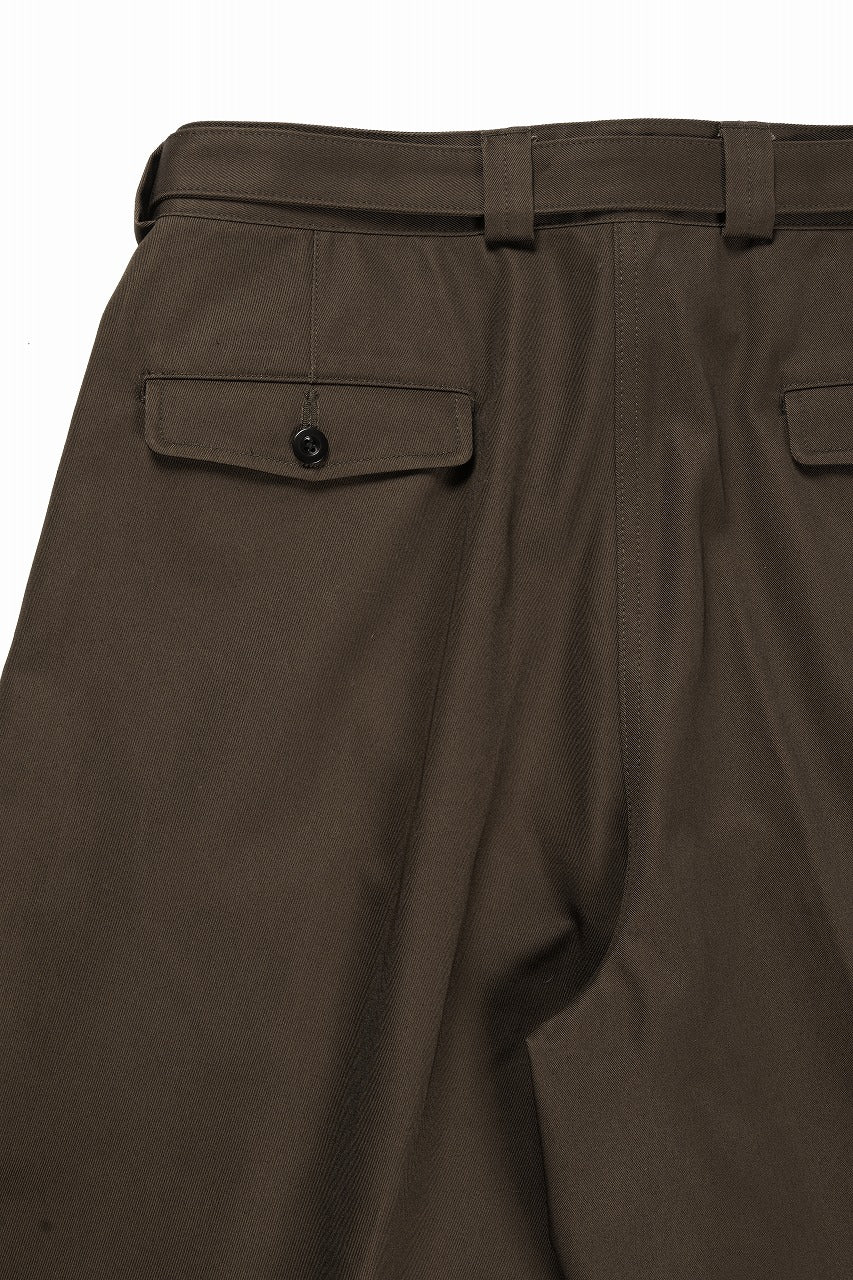 KLASICA EXTRA WIDE MILLITARY CHINO PANTS / HIGH DENSITY COMPACT YARN (WARNUT)