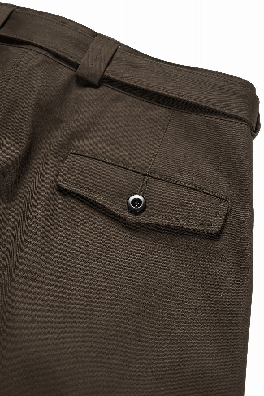 Load image into Gallery viewer, KLASICA EXTRA WIDE MILLITARY CHINO PANTS / HIGH DENSITY COMPACT YARN (WARNUT)