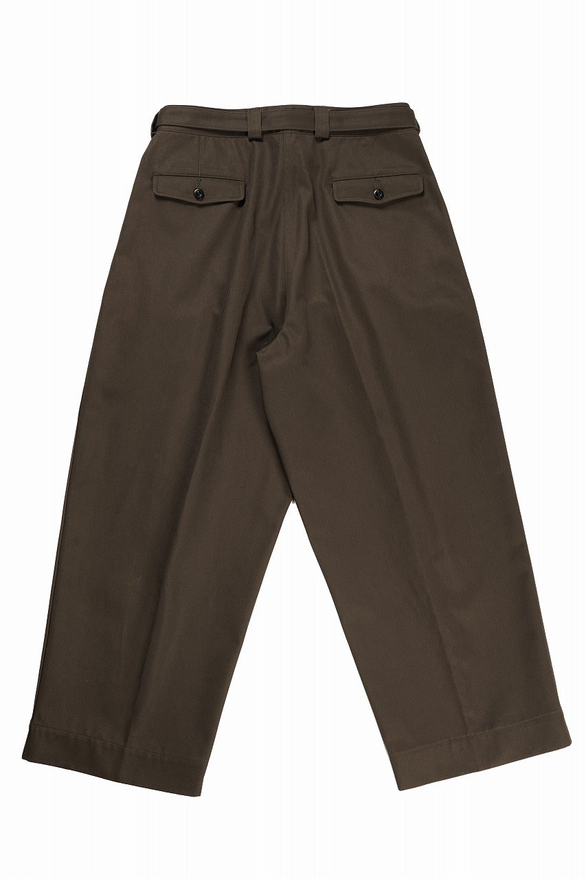 Load image into Gallery viewer, KLASICA EXTRA WIDE MILLITARY CHINO PANTS / HIGH DENSITY COMPACT YARN (WARNUT)
