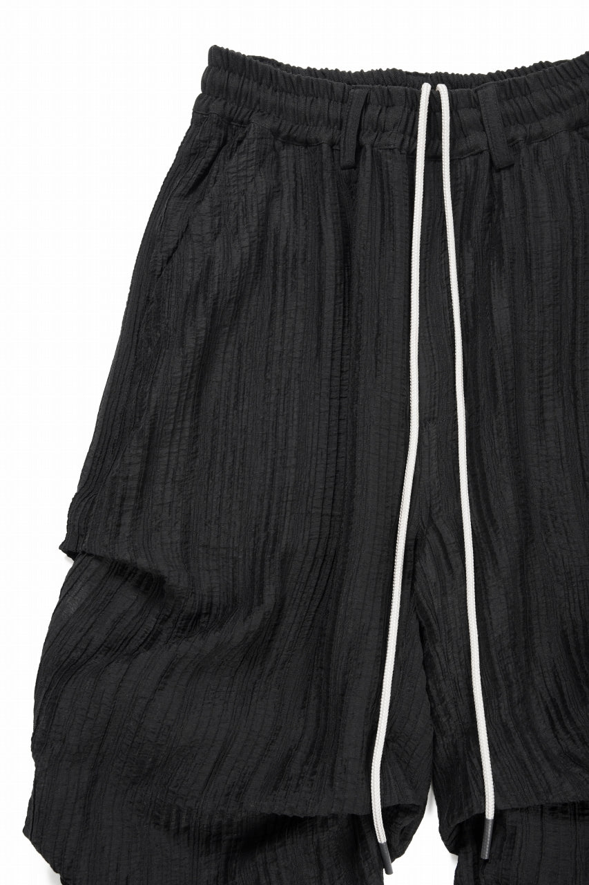 A.F ARTEFACT SHEER YO-RYU TUCK BAGGY PANTS (BLACK)