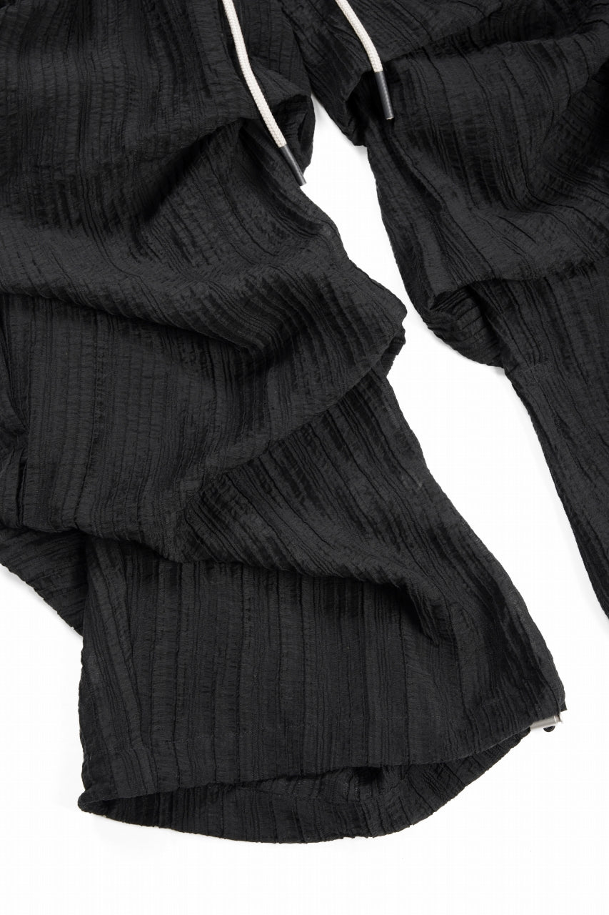 画像をギャラリービューアに読み込む, A.F ARTEFACT SHEER YO-RYU TUCK BAGGY PANTS (BLACK)