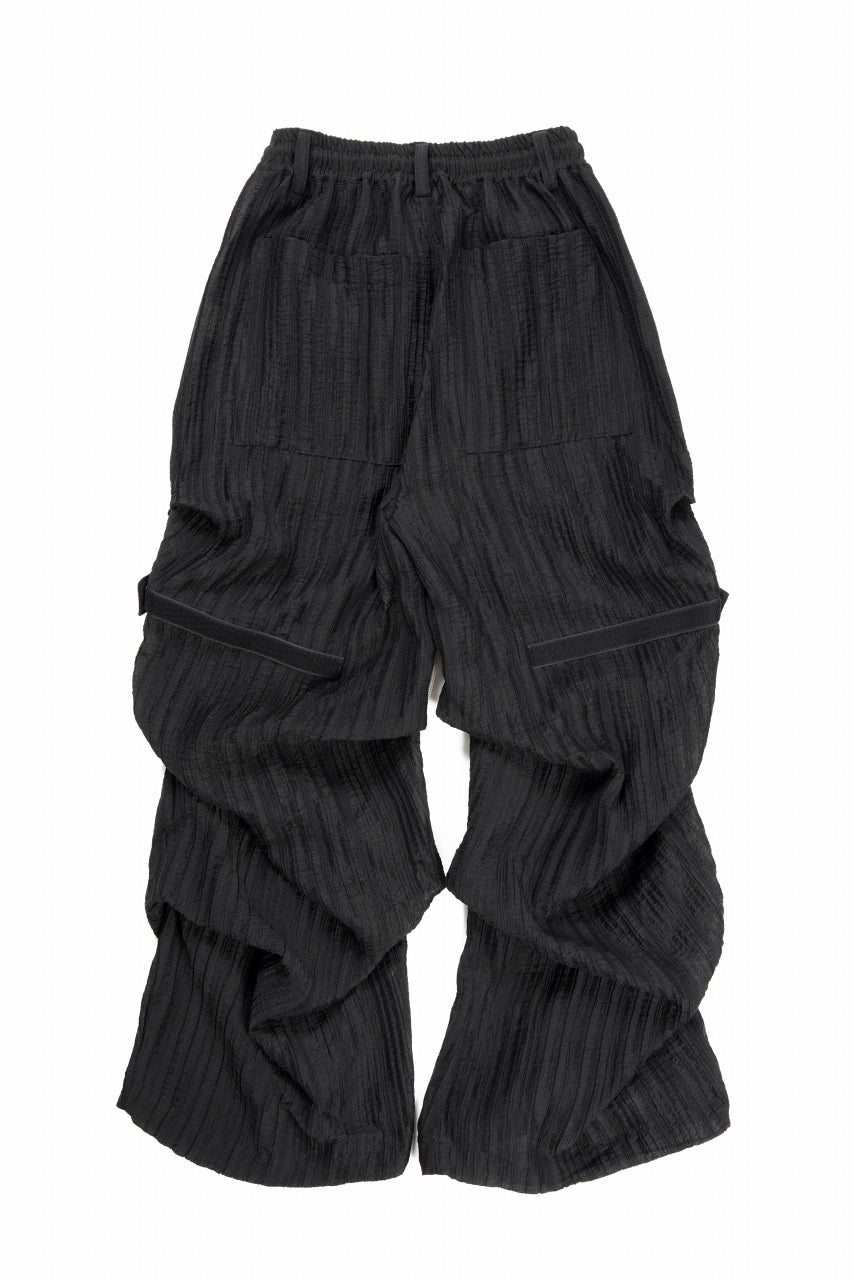 A.F ARTEFACT SHEER YO-RYU TUCK BAGGY PANTS (BLACK)