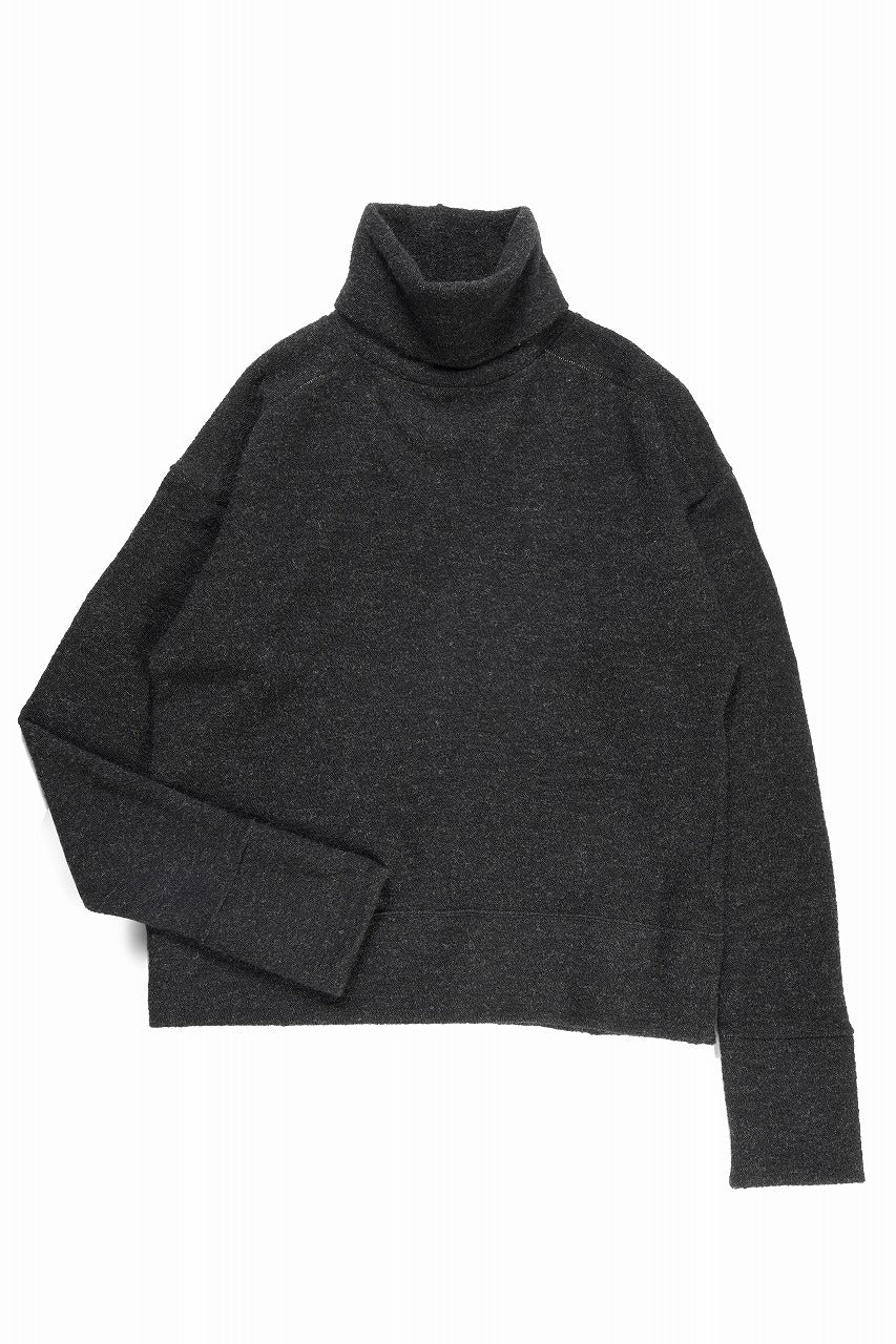 Load image into Gallery viewer, KLASICA VOLUME TURTLE NECK / SHETLAND WOOL AMUNZEN (CARBON)