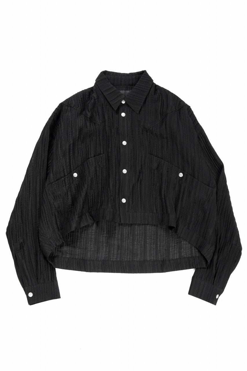 画像をギャラリービューアに読み込む, A.F ARTEFACT SHEER YO-RYU SHORT LENGTH SHIRT (BLACK)