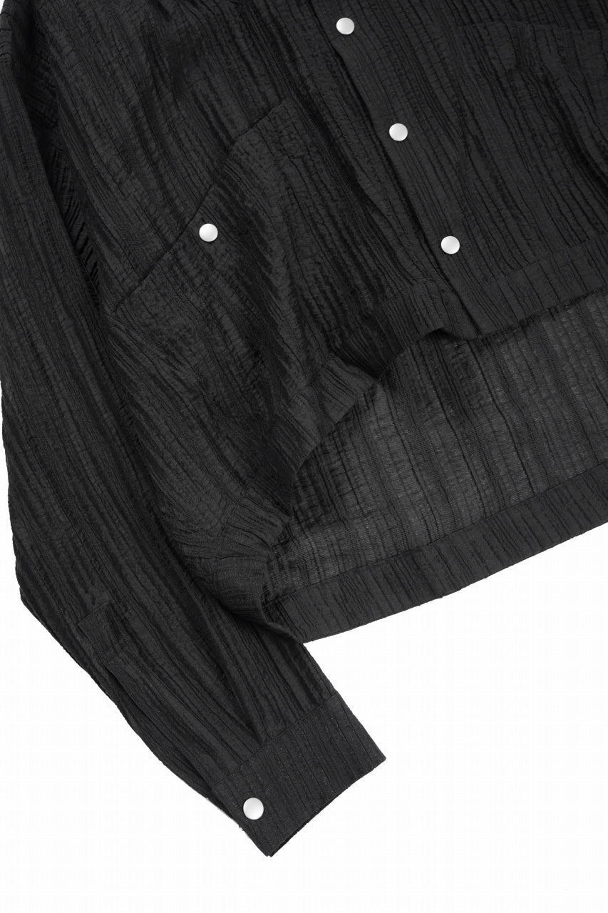 画像をギャラリービューアに読み込む, A.F ARTEFACT SHEER YO-RYU SHORT LENGTH SHIRT (BLACK)