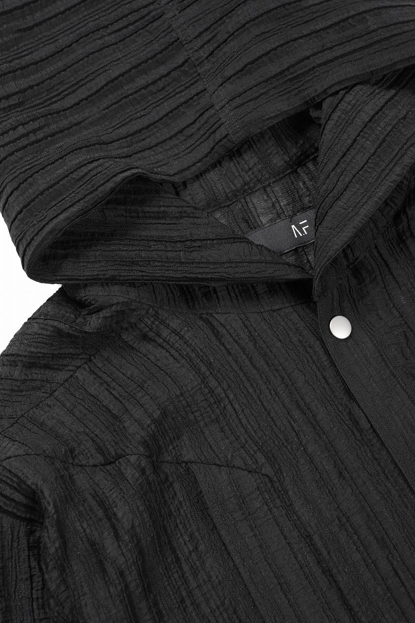 画像をギャラリービューアに読み込む, A.F ARTEFACT SHEER YO-RYU HOODIE SHIRT (BLACK)
