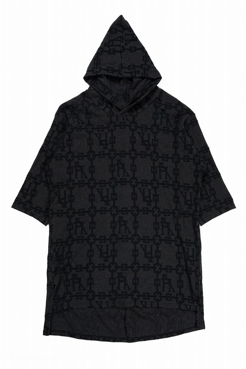 A.F ARTEFACT JACGURD HOODIE TEE (BLACK x DARK GREY)