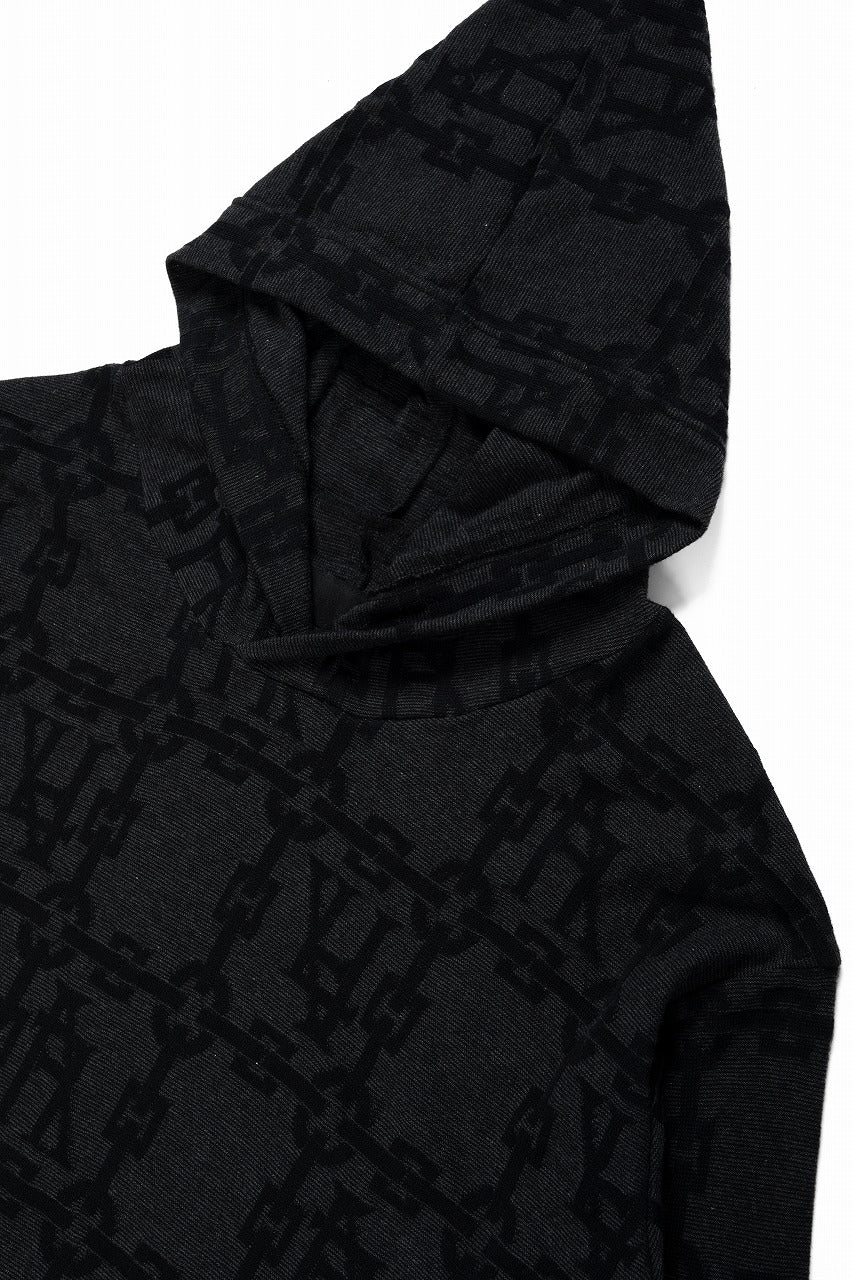 A.F ARTEFACT JACGURD HOODIE TEE (BLACK x DARK GREY)
