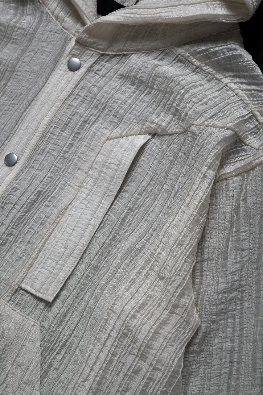 A.F ARTEFACT SHEER YO-RYU HOODIE SHIRT (IVORY)