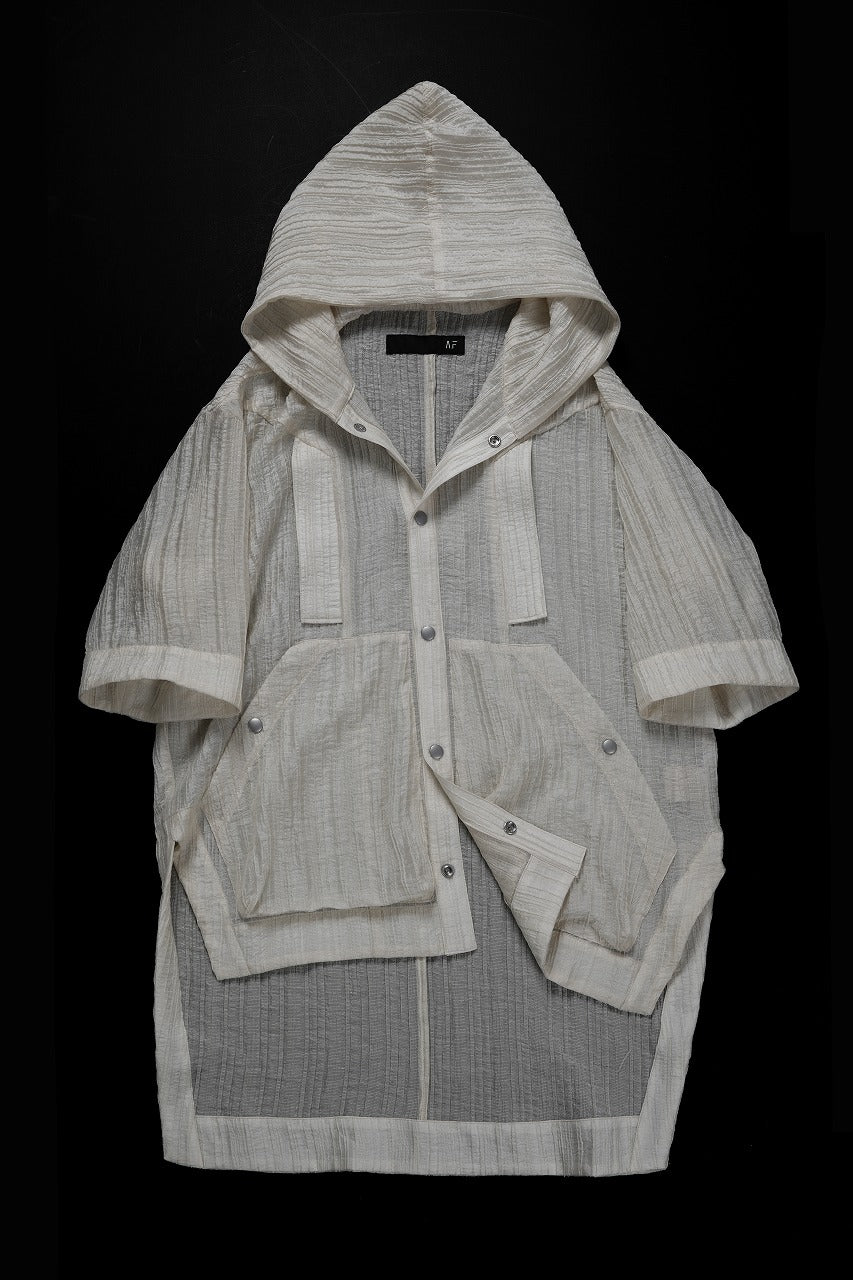A.F ARTEFACT SHEER YO-RYU HOODIE SHIRT (IVORY)