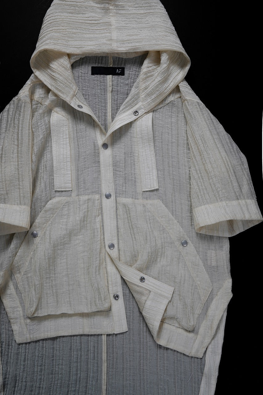 画像をギャラリービューアに読み込む, A.F ARTEFACT SHEER YO-RYU HOODIE SHIRT (IVORY)