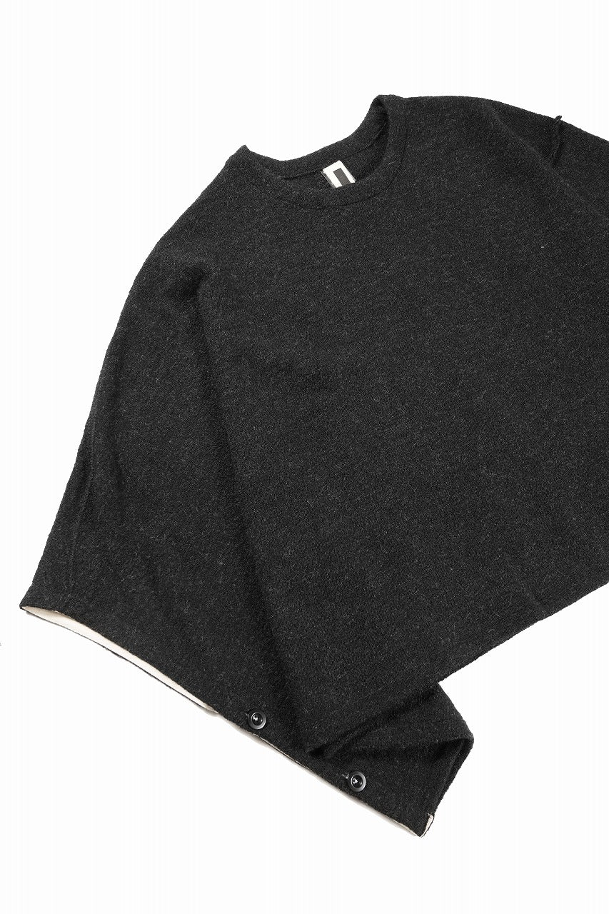 KLASICA WEARABLE BIG STOLE PONCHO / SHETLAND WOOL AMUNZEN (CARBON)