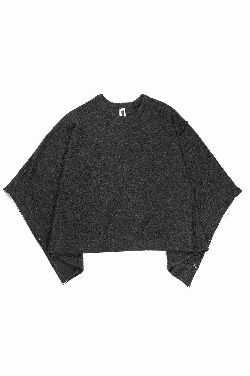 Load image into Gallery viewer, KLASICA WEARABLE BIG STOLE PONCHO / SHETLAND WOOL AMUNZEN (CARBON)