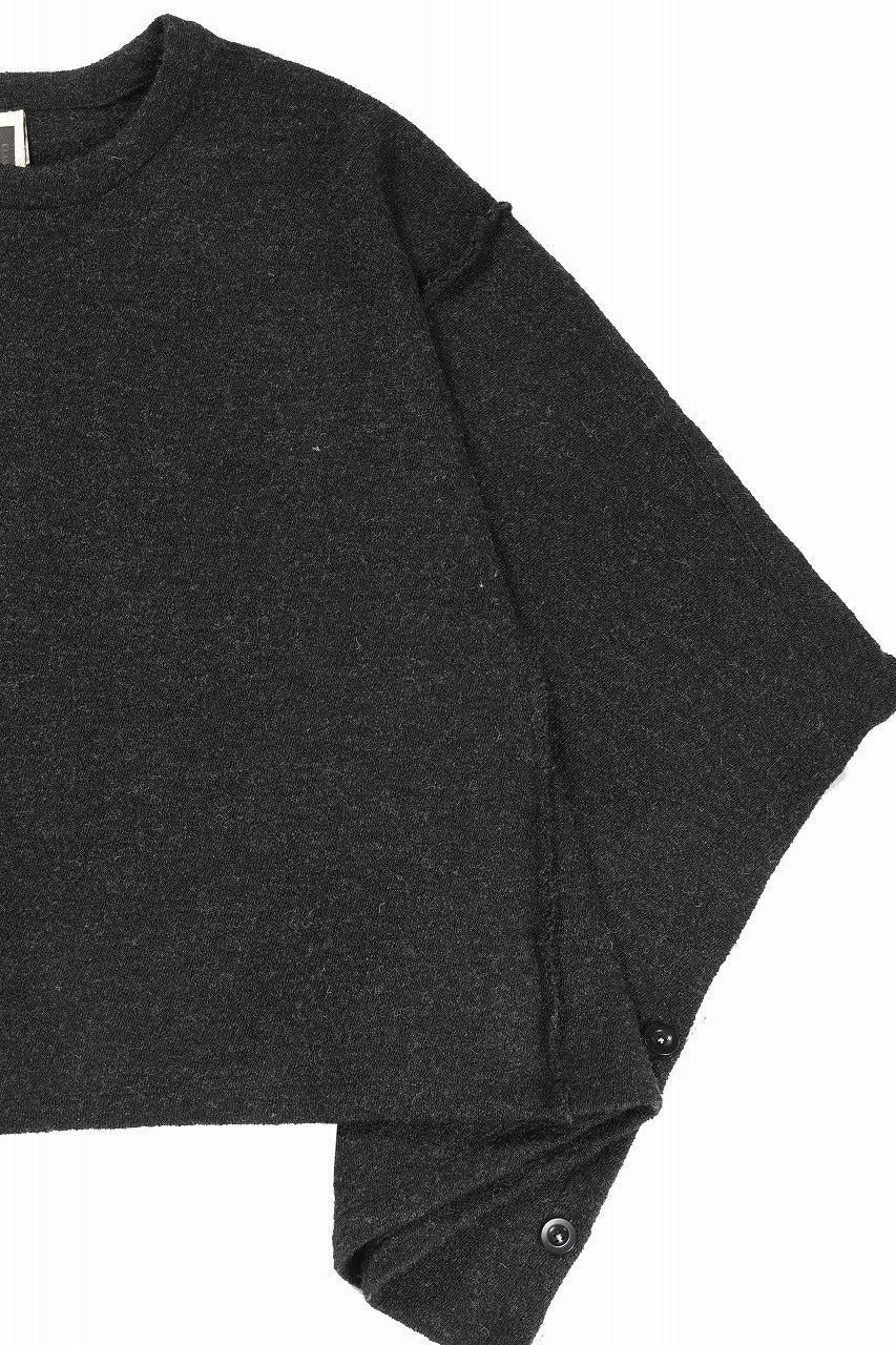Load image into Gallery viewer, KLASICA WEARABLE BIG STOLE PONCHO / SHETLAND WOOL AMUNZEN (CARBON)