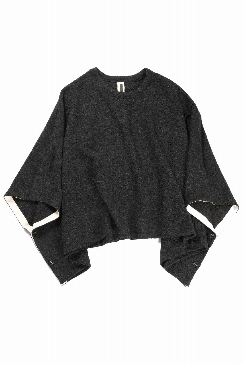Load image into Gallery viewer, KLASICA WEARABLE BIG STOLE PONCHO / SHETLAND WOOL AMUNZEN (CARBON)