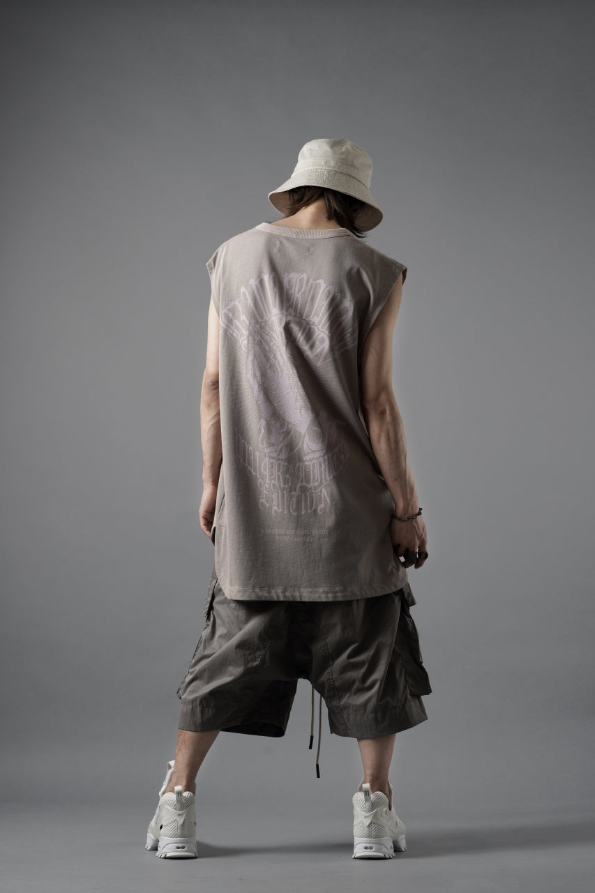画像をギャラリービューアに読み込む, beauty : beast ESSENTIAL GRAPHIC LINE SLEEVELESS TEE (PRAYER / LIGHT MOCHA)