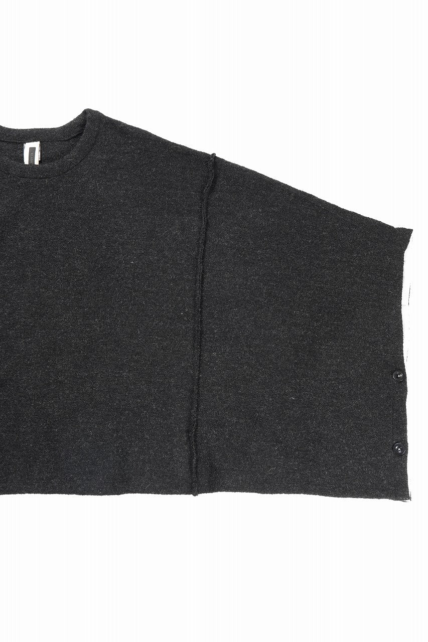 Load image into Gallery viewer, KLASICA WEARABLE BIG STOLE PONCHO / SHETLAND WOOL AMUNZEN (CARBON)