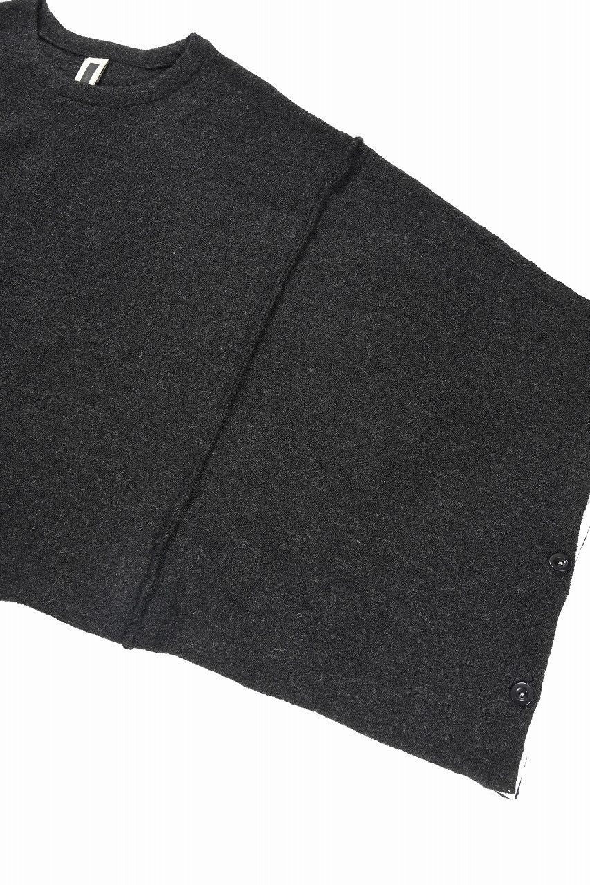KLASICA WEARABLE BIG STOLE PONCHO / SHETLAND WOOL AMUNZEN (CARBON)