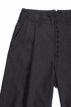 Load image into Gallery viewer, KLASICA BACK SEEM TAPERED TROUSERS / FORK NEEDLE PUNCH SUPER 100&#39;s PENCIL STRIPE (IRON BROWN STRIPES)