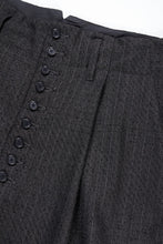 Load image into Gallery viewer, KLASICA BACK SEEM TAPERED TROUSERS / FORK NEEDLE PUNCH SUPER 100&#39;s PENCIL STRIPE (IRON BROWN STRIPES)