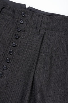 Load image into Gallery viewer, KLASICA BACK SEEM TAPERED TROUSERS / FORK NEEDLE PUNCH SUPER 100&#39;s PENCIL STRIPE (IRON BROWN STRIPES)