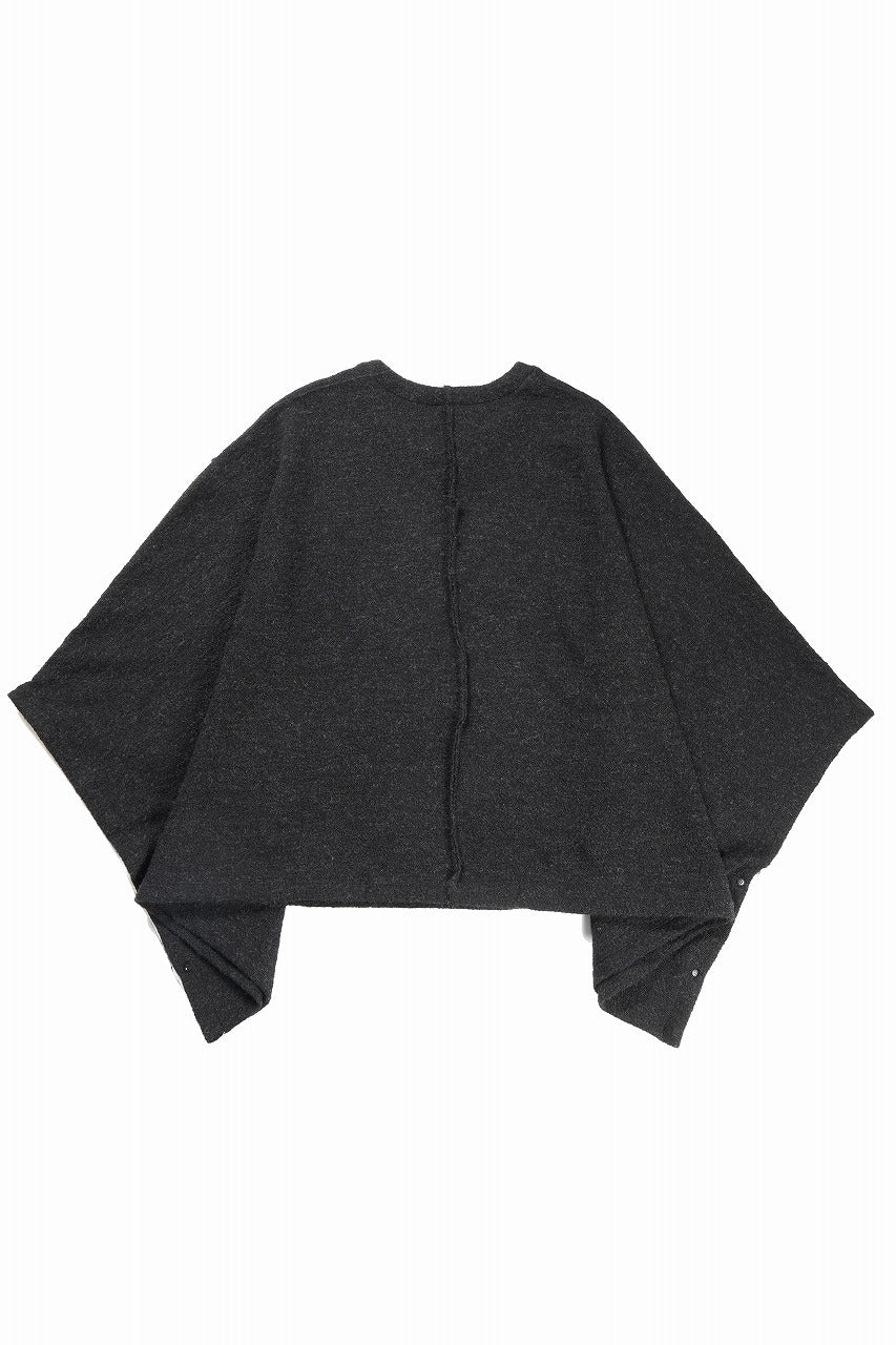 Load image into Gallery viewer, KLASICA WEARABLE BIG STOLE PONCHO / SHETLAND WOOL AMUNZEN (CARBON)