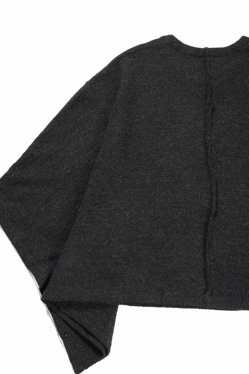 Load image into Gallery viewer, KLASICA WEARABLE BIG STOLE PONCHO / SHETLAND WOOL AMUNZEN (CARBON)